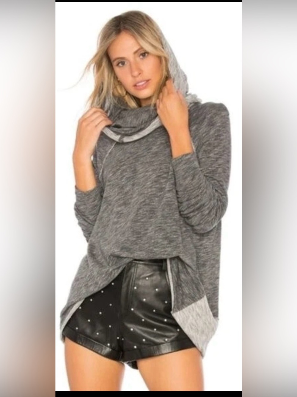 Free People FP Beach Two Body Corps Deux Cotton Cocoon Cowl Pullover - Picture 5 of 13